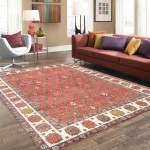 Pasargad Home Nomad Collection Hand-Knotted Wool Area Rug- 7' 9" X 9' 10"