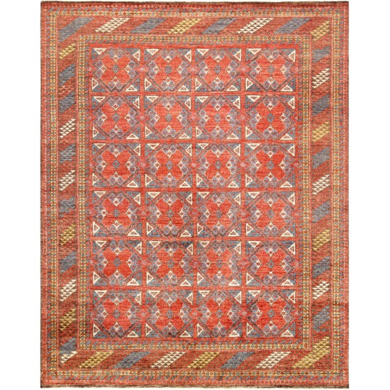 Pasargad Nomad Collection Hand-Knotted Wool Area Rug- 7' 9" X 9' 9"