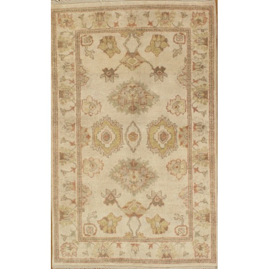 Pasargad Home Oushak Hand-Knotted Lamb's Wool Area Rug- 3' 9" X 5' 11"