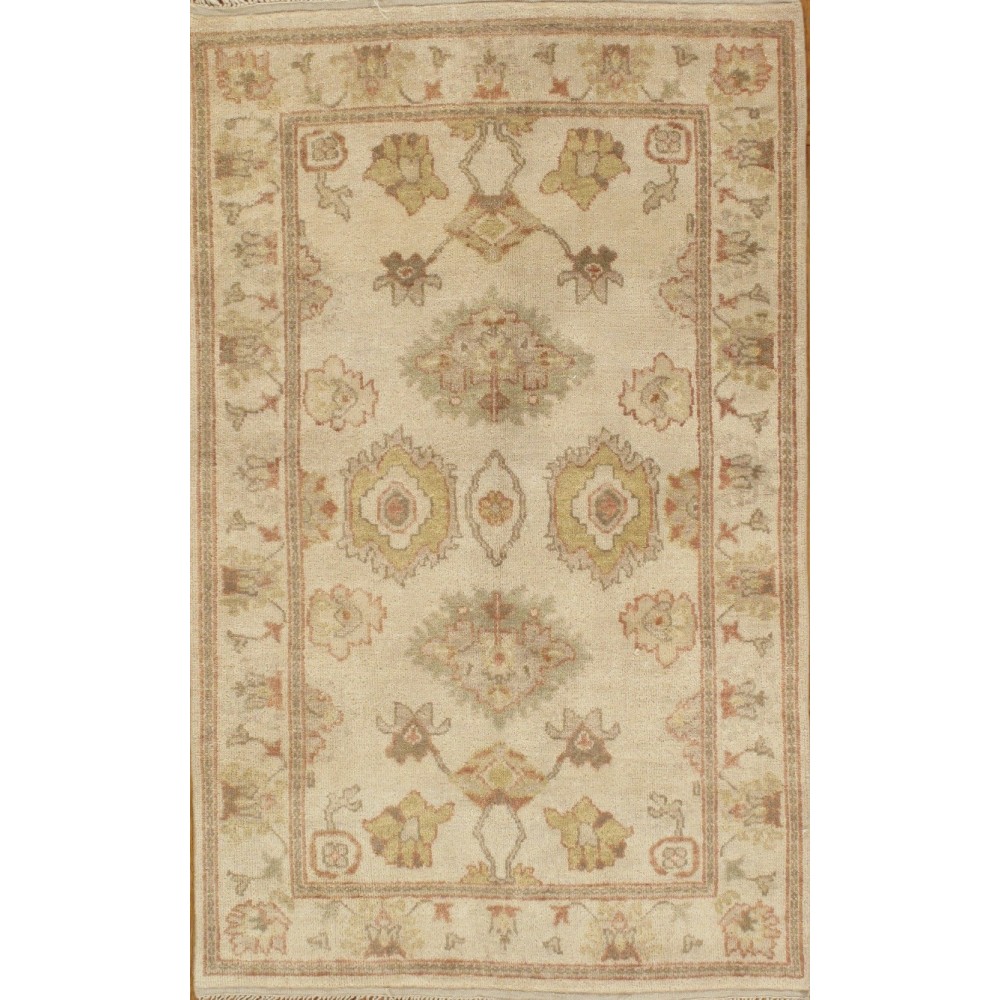 Pasargad Home Oushak Hand-Knotted Lamb's Wool Area Rug- 3' 9" X 5' 11"