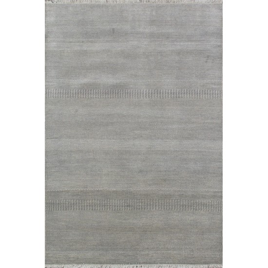 Pasargad Home Transitional Hand-Knotted Silk & Wool Area Rug- 5' 6" X 8' 0"