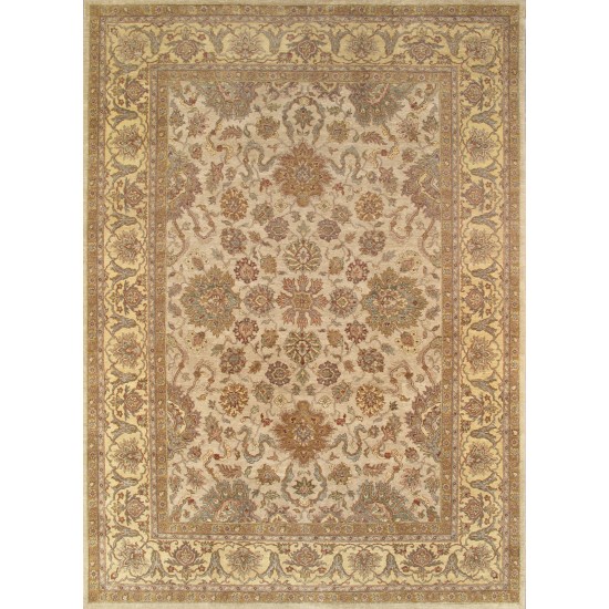 Pasargad Home Agra Hand-Knotted Lamb's Wool Area Rug- 10' 0" X 13' 10"