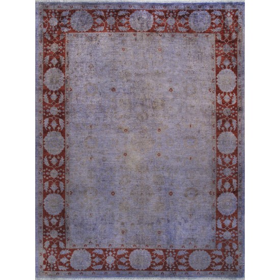 Pasargad Home Overdyes Collection Hand-Knotted Wool Area Rug- 9' 3" X 12' 4"