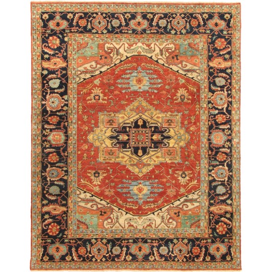 Pasargad Home Serapi Hand-Knotted Lamb's Wool Area Rug- 9' 10" X 15' 7"