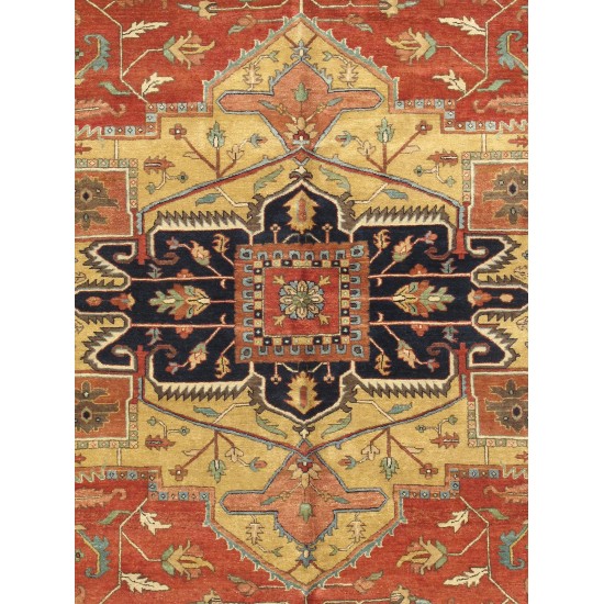 Pasargad Home Serapi Hand-Knotted Lamb's Wool Area Rug- 9' 10" X 15' 7"