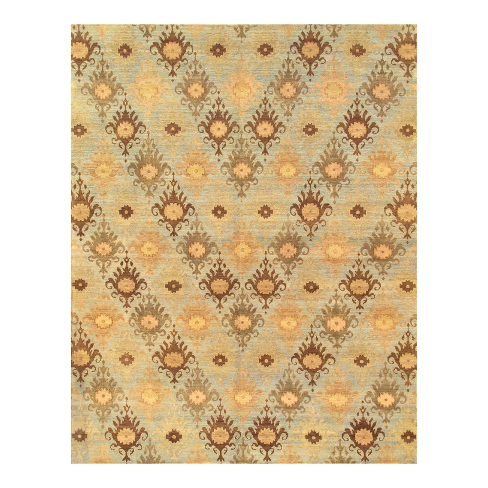 Pasargad Home Ikat Collection Hand-Knotted Lamb's Wool Area Rug- 4' 0" X 6' 0"