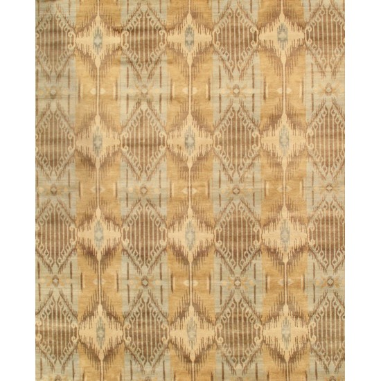 Pasargad Home Ikat Collection Hand-Knotted Lamb's Wool Area Rug- 9' 4" X 12' 0"