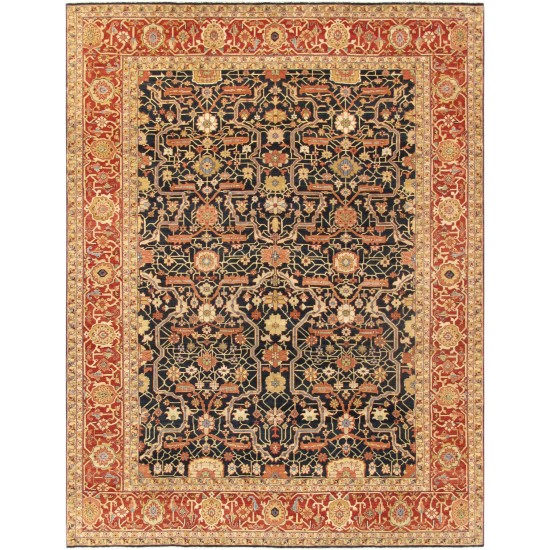 Pasargad Home Turkish Ferehan Hand-Knotted Lamb's Wool Area Rug- 9' 1" X 12' 2"