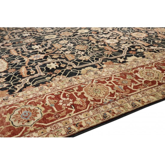 Pasargad Home Turkish Ferehan Hand-Knotted Lamb's Wool Area Rug- 9' 1" X 12' 2"