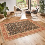 Pasargad Home Turkish Ferehan Hand-Knotted Lamb's Wool Area Rug- 9' 1" X 12' 2"