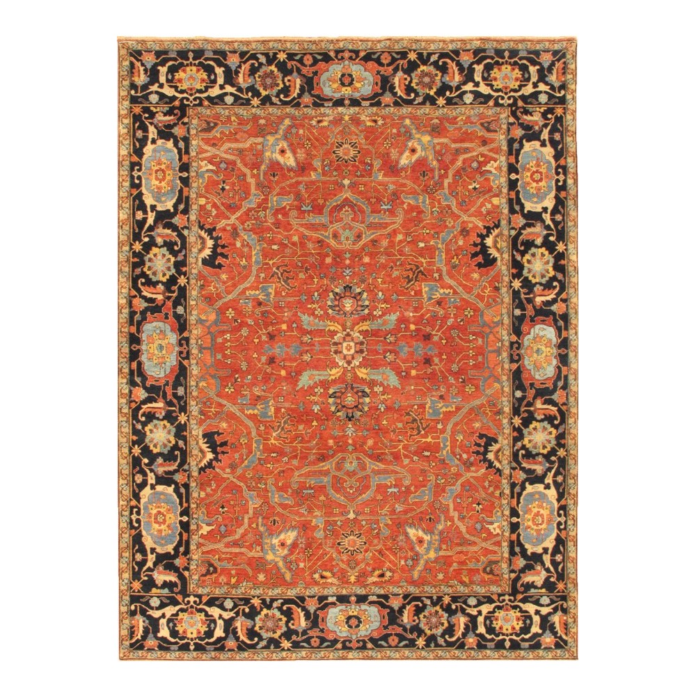 Pasargad Home Ferehan Collection Hand-Knotted Wool Area Rug- 10' 1" X 13' 0" Pasargad Home Ferehan Collection Hand-Knotted Wool Area Rug- 10' 1" X 13' 0"