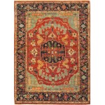 Pasargad Home Serapi Collection Hand-Knotted Wool Area Rug- 4' 2" X 6' 2"