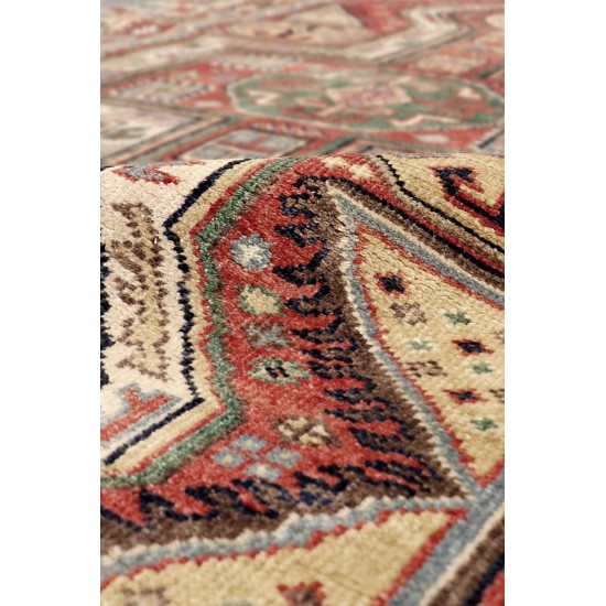 Pasargad Home Kazak Collection Hand-Knotted Wool Area Rug- 5' 2" X 8' 0"