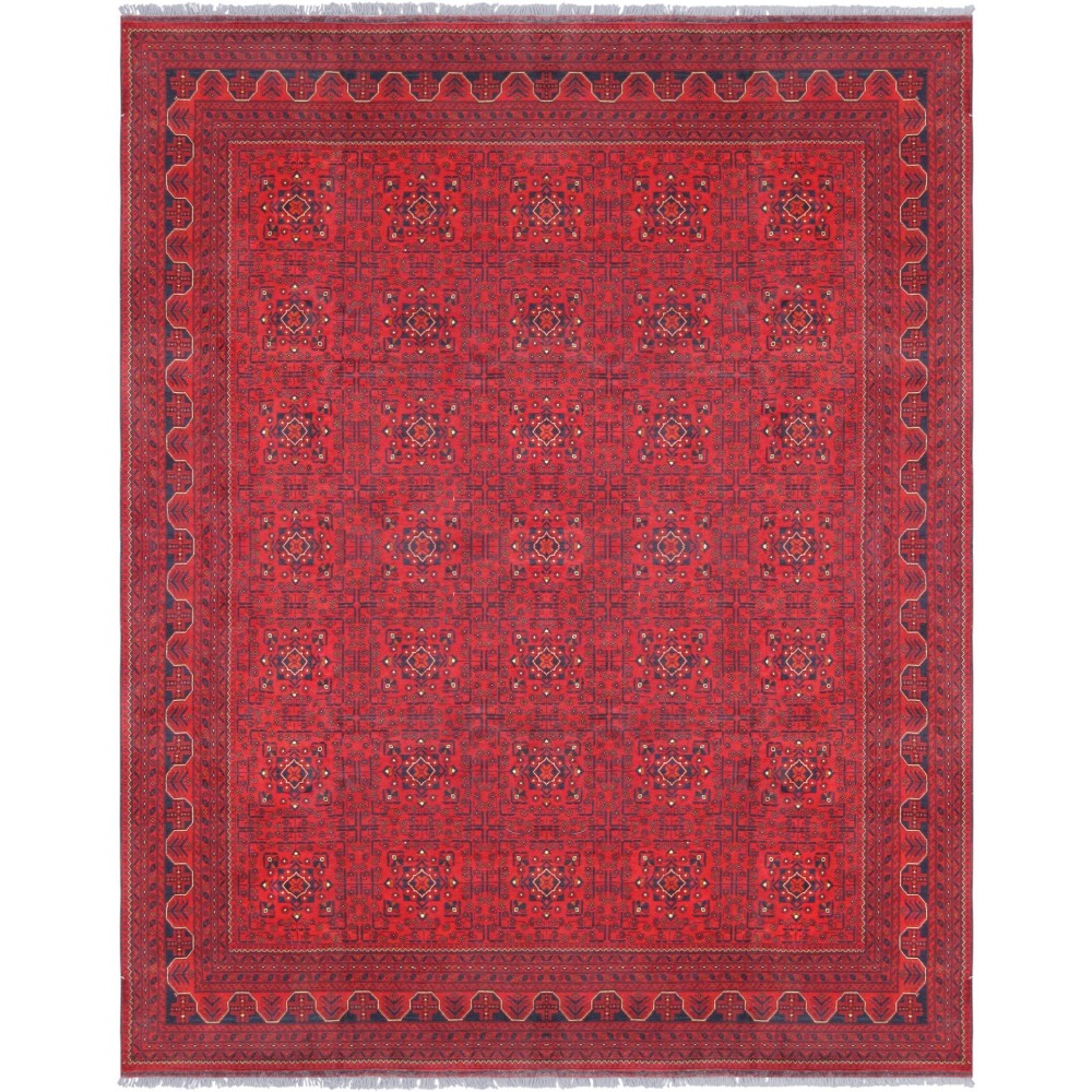 Pasargad Home Yamoud Hand-Knotted Lamb's Wool Area Rug- 9' 10" X 12' 9"