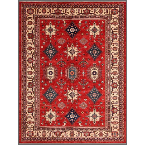 Pasargad Home Kazak Collection Hand-Knotted Lamb's Wool Area Rug- 8'11" X 11' 8"