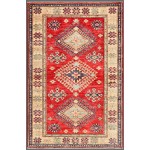 Pasargad Home Kazak Collection Hand-Knotted Lamb's Wool Area Rug- 3' 2" X 4' 9"