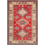 Pasargad Home Kazak Collection Hand-Knotted Lamb's Wool Area Rug- 3' 3" X 4' 9"