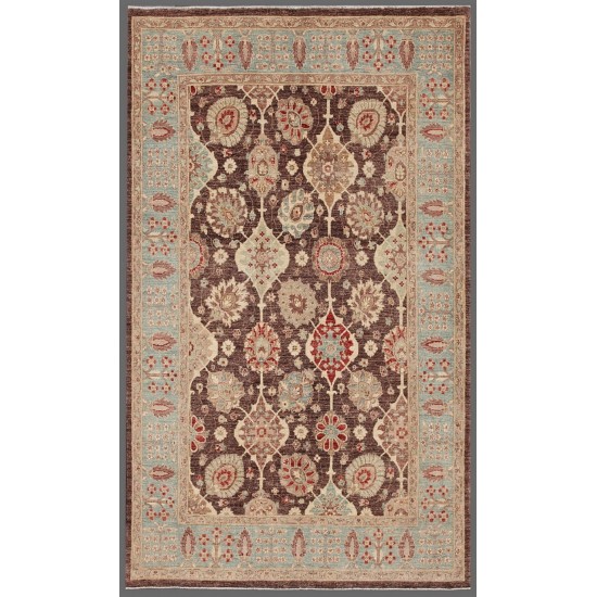 Pasargad Home Ferehan Hand-Knotted Lamb's Wool Area Rug- 5' 11" X 9' 11"