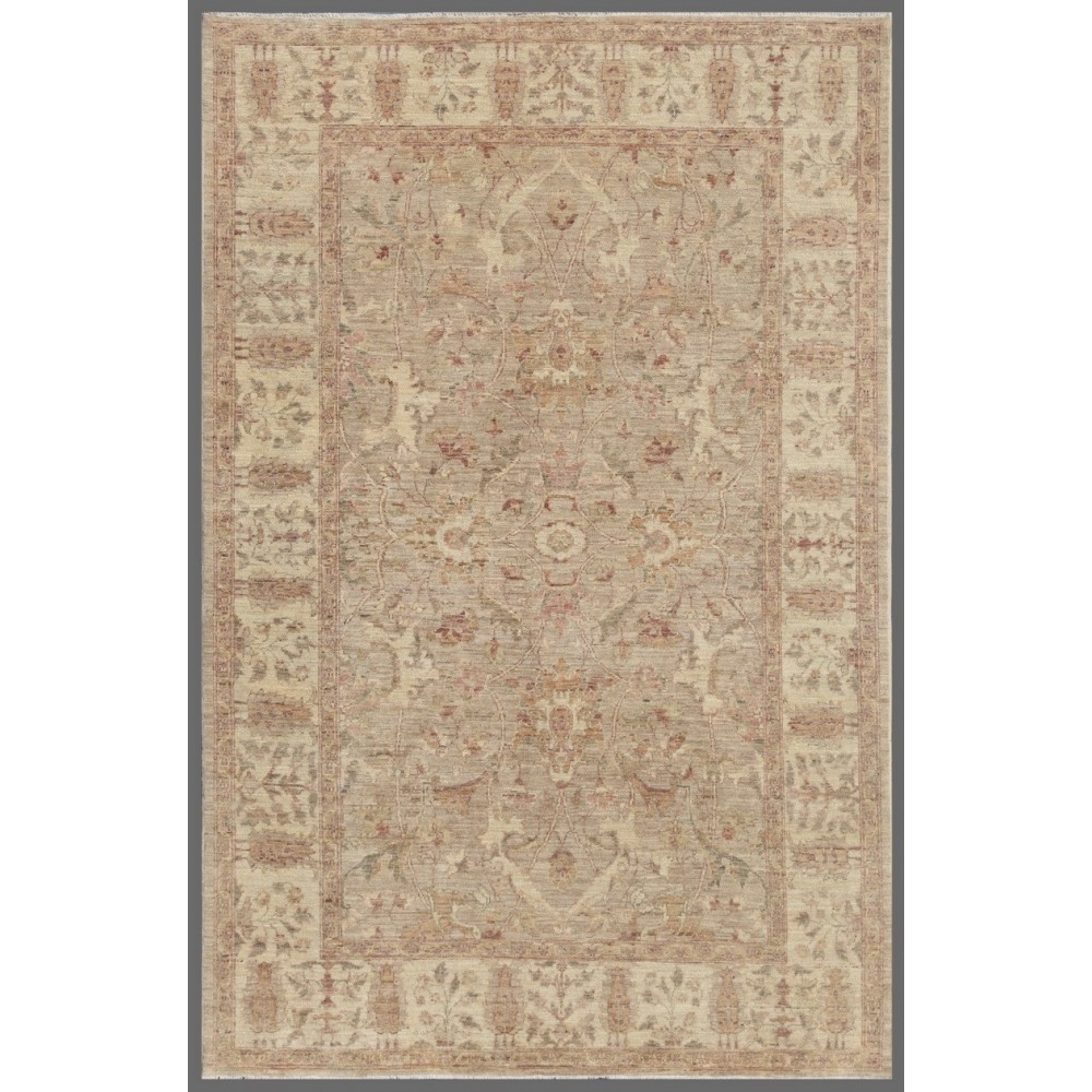 Pasargad Home Ferehan Hand-Knotted Lamb's Wool Area Rug- 6' 1" X 9' 1"