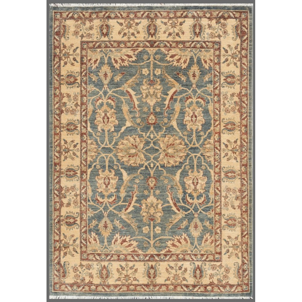 Pasargad Home Ferehan Hand-Knotted Lamb's Wool Area Rug- 4' 11" X 7' 0"