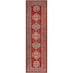 Pasargad Home Kazak Collection Hand-Knotted Lamb's Wool Runner- 2' 2" X 7' 10"