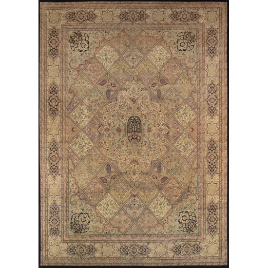 Pasargad Home Tabriz Hand-Knotted Lamb's Wool Area Rug- 10' 2" X 14' 4"
