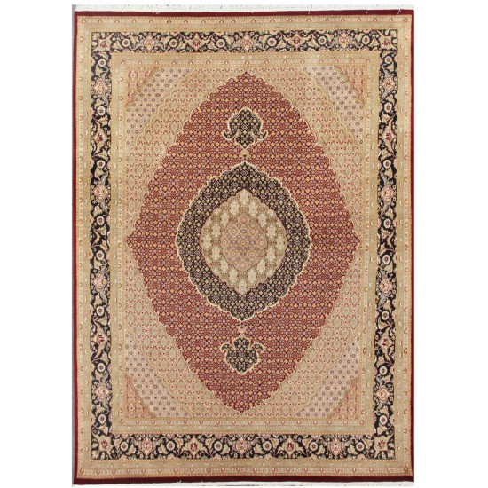 Pasargad Home Tabriz Hand-Knotted Lamb's Wool Area Rug- 8' 0" X 10' 8"