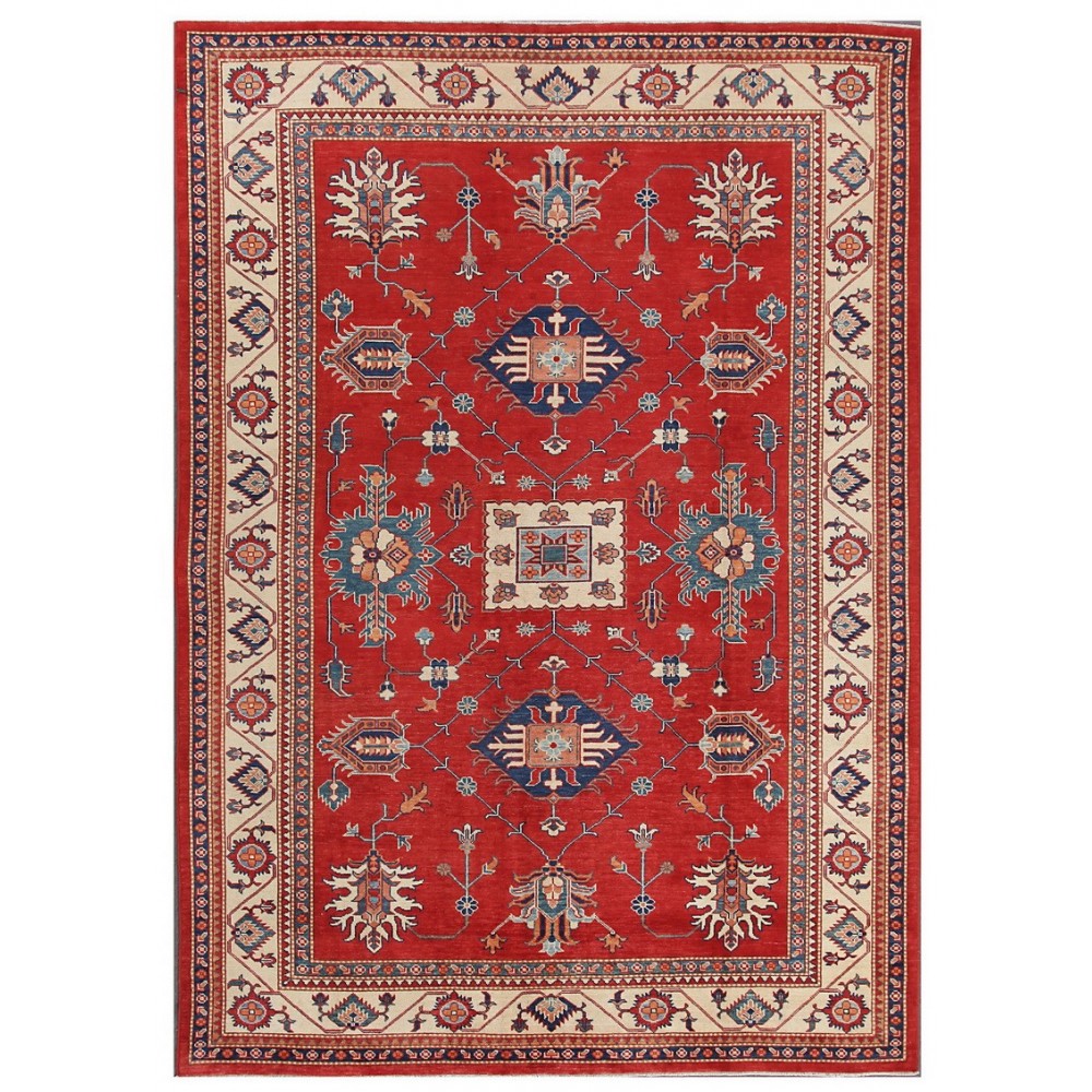 Pasargad Home Kazak Collection Hand-Knotted Lamb's Wool Area Rug- 8' 3" X 11' 9"