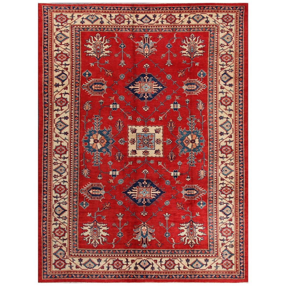 Pasargad Home Kazak Collection Hand-Knotted Lamb's Wool Area Rug- 8' 4" X 11' 2"