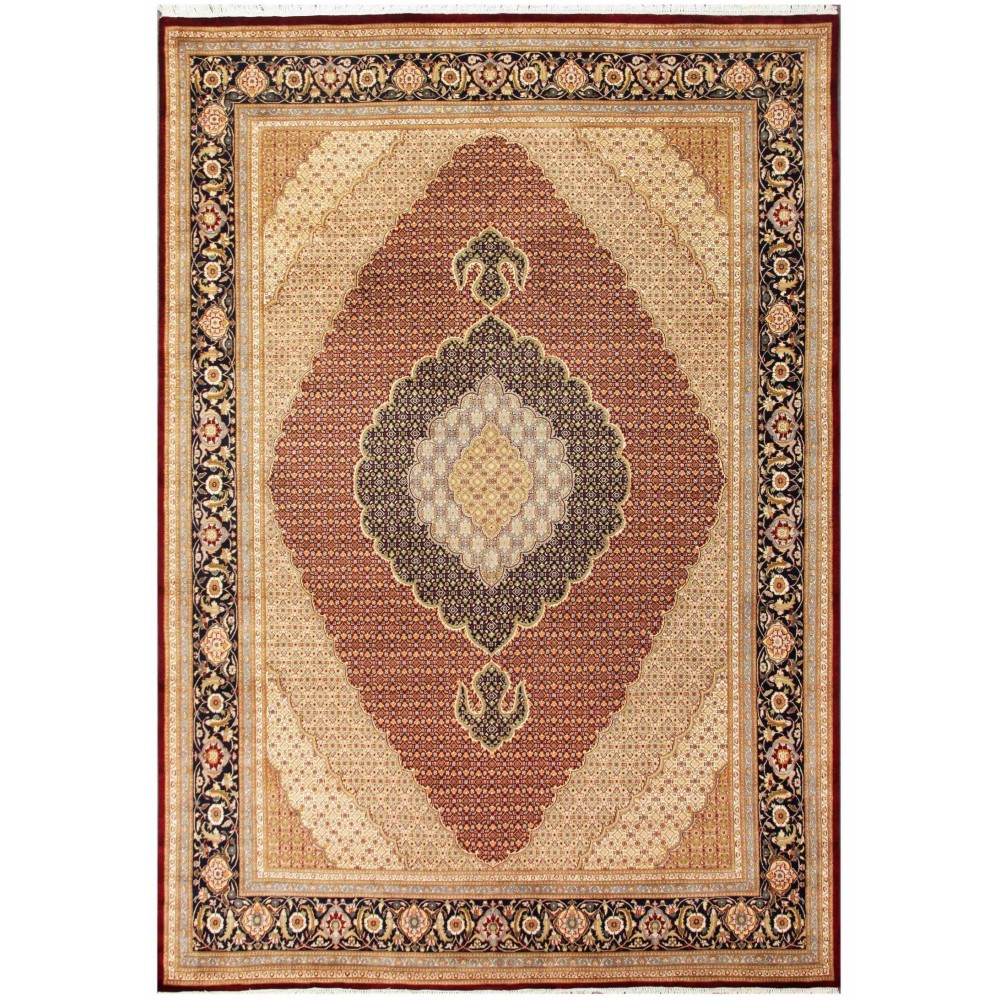 Pasargad Home Tabriz Hand-Knotted Lamb's Wool Area Rug- 9'11" X 14' 3"