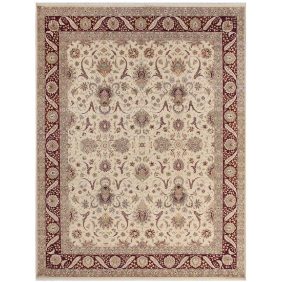 Pasargad Home Tabriz Collection Hand-Knotted Lambs Wool Area Rug