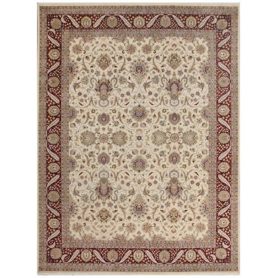 Pasargad Home Tabriz Hand-Knotted Lamb's Wool Area Rug- 9' 1" X 12' 2"