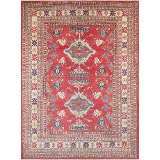 Pasargad Home Kazak Collection Hand-Knotted Wool Area Rug- 9' 7" X 13' 4"