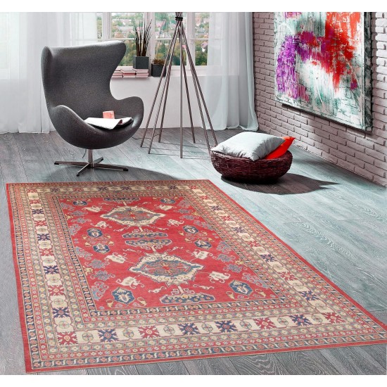 Pasargad Home Kazak Collection Hand-Knotted Wool Area Rug- 9' 7" X 13' 4"