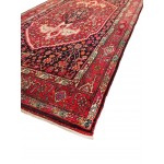 Pasargad Home Antique Bidjar Collection Red Wool Area Rug- 4' 2" X 8' 9"