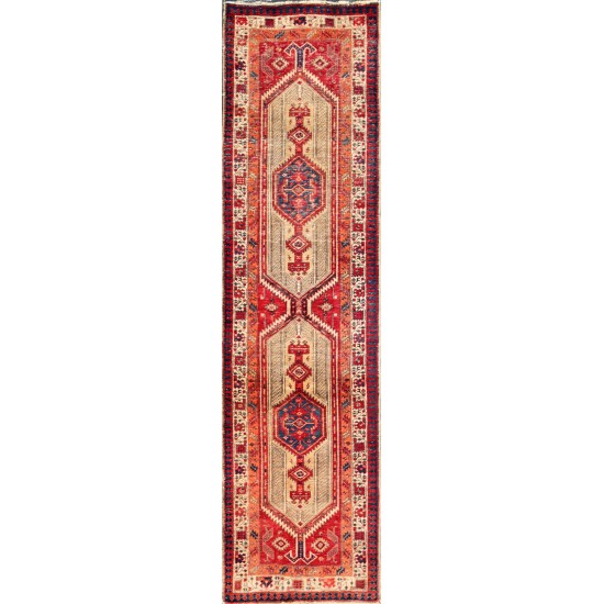 Pasargad Home Vintage Serab Collection Camel Wool Area Rug- 3' 1" X 11' 9"