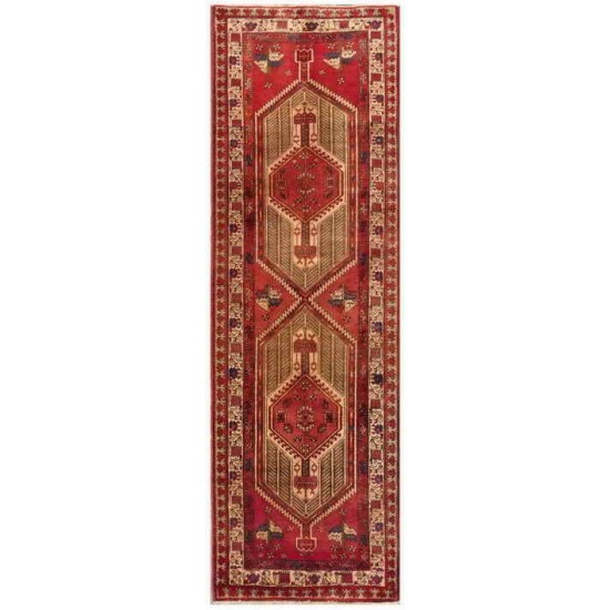 Pasargad Home Vintage Serab Collection Camel Wool Area Rug- 3' 3" X 10' 4"