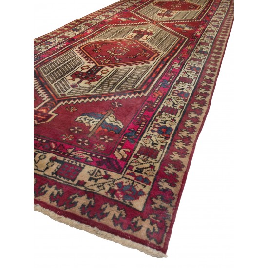 Pasargad Home Vintage Serab Collection Camel Wool Area Rug- 3' 3" X 10' 4"