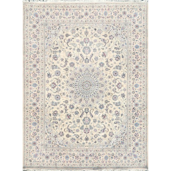 Pasargad Home Nain Collection Hand-Knotted Wool Area Rug- 10' 0" X 13' 1"