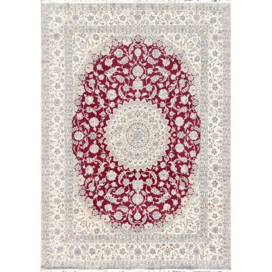 Pasargad Home Nain Collection Hand-Knotted Wool Area Rug- 10' 0" X 13' 9"