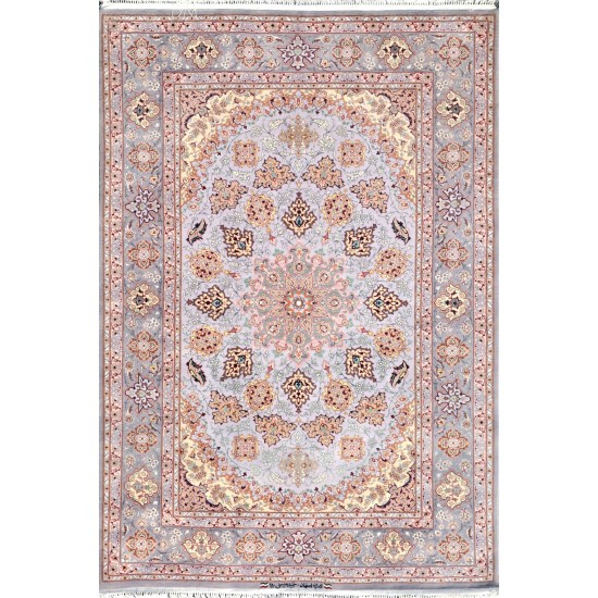 Pasargad Home Isfahan Hand-Knotted Silk & Wool Area Rug- 4' 4" X 6' 7"