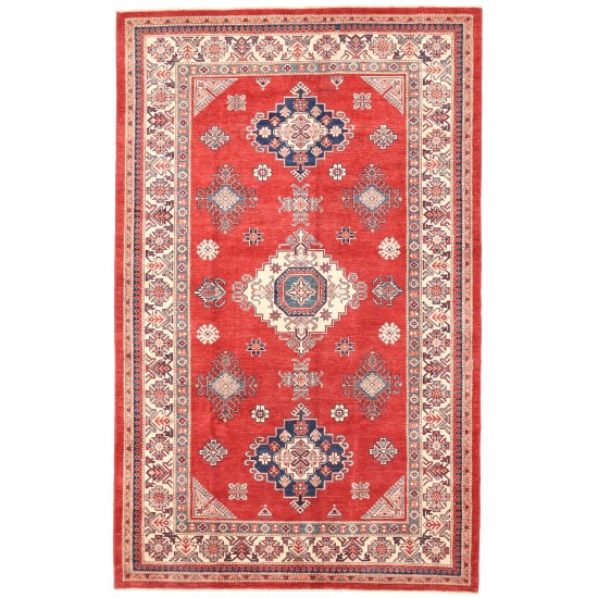 Pasargad Home Kazak Collection Wool Area Rug- 6' 3" X 10' 0"