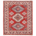 Pasargad Home Kazak Collection Hand-Knotted Wool Area Rug- 4\'11" X 5\'11"