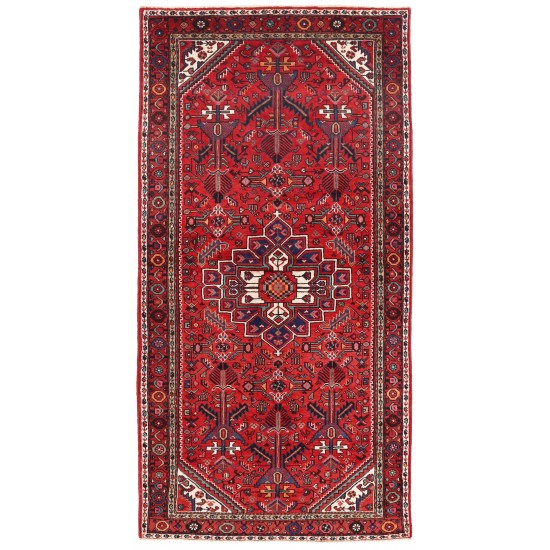 Pasargad Home Vintage N.w. Collection Blue Wool Area Rug- 4' 7" X 9' 1"