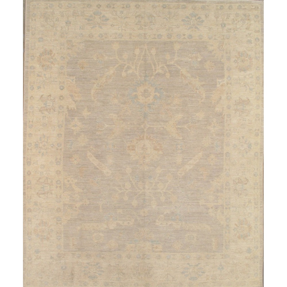 Pasargad Home Oushak Collection Hand-Knotted Lamb's Wool Area Rug- 8' 2" X 9'10"