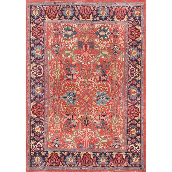 Pasargad Home Bidjar Collection Hand-Knotted Lamb's Wool Area Rug- 5' 6" X 7' 6"