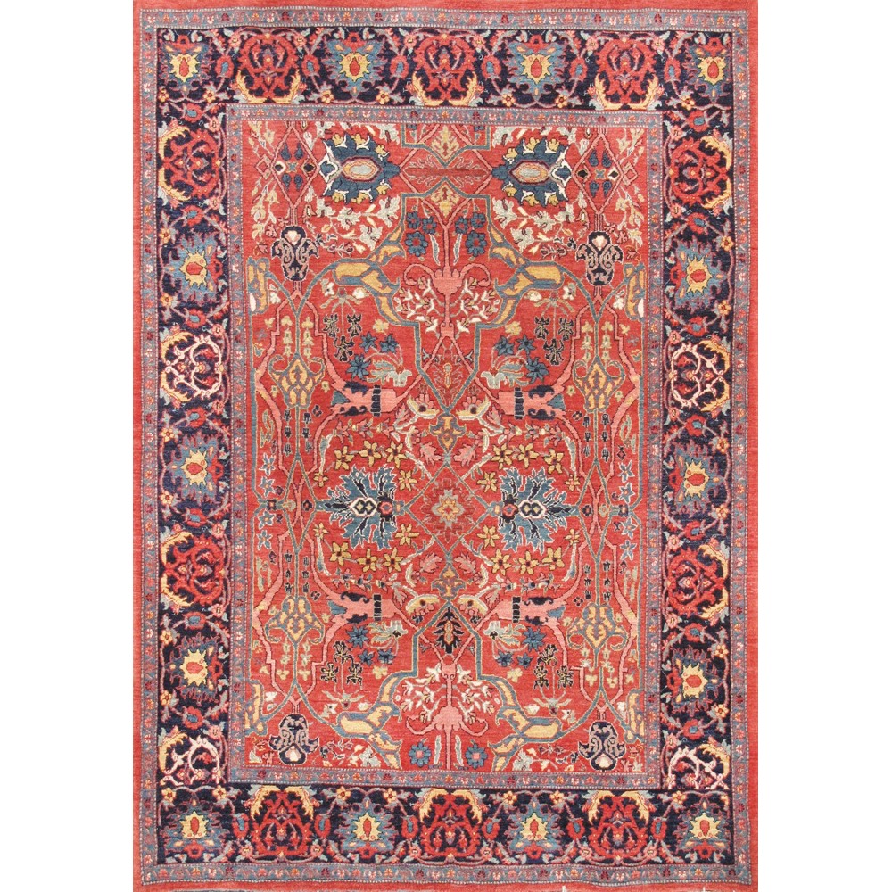 Pasargad Home Bidjar Collection Hand-Knotted Lamb's Wool Area Rug- 5' 6" X 7' 6"