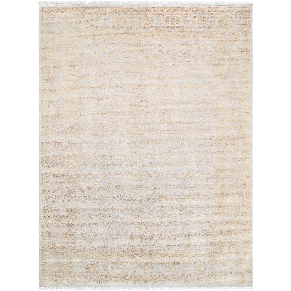 Pasargad Home Transitional Hand-Knotted Silk & Wool Area Rug- 9' 0" X 12' 0"