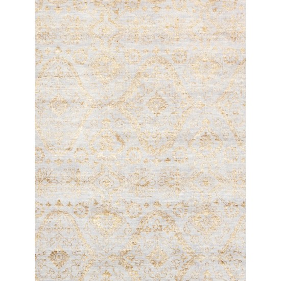 Pasargad Home Transitional Hand-Knotted Silk & Wool Area Rug- 9' 0" X 12' 0"