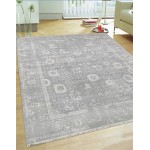 Pasargad Home Transitional Hand-Knotted Silk & Wool Area Rug- 8' 0" X 10' 2"